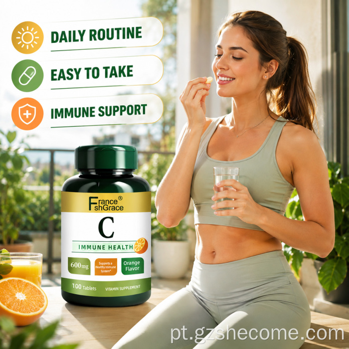 Shecome vitamina C marca suporte antioxidante para saúde imunológica